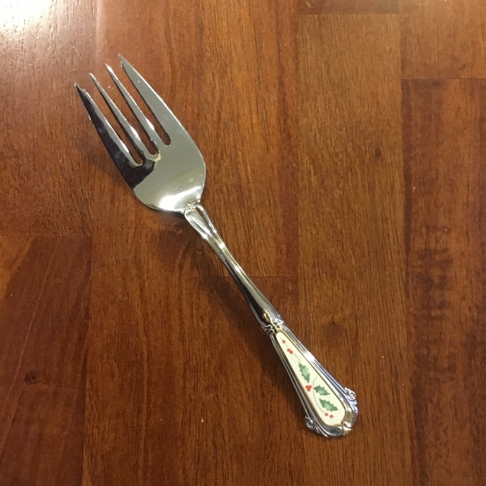 Lenox Holiday Meat Serving Fork